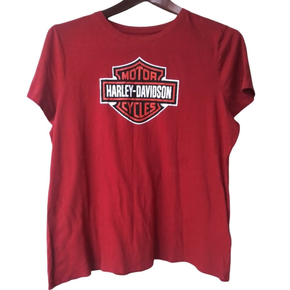 Harley Davidson Red T Shirt 2XL 100%Cotton